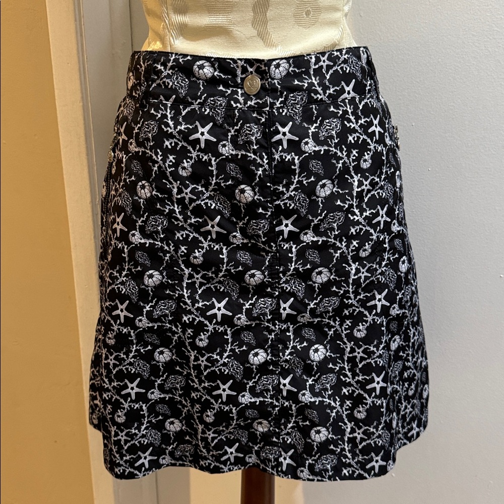 Daily Sports Starfish Coral Shell Pockets Zip Mesh Skort Skirt 10